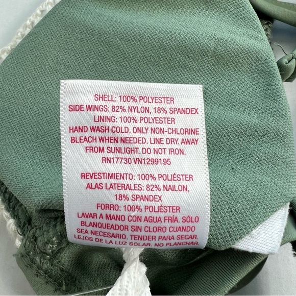 NWT Juniors' Crochet Bralette Bikini Top - Xhilaration Sage Green XS - Picture 13 of 14